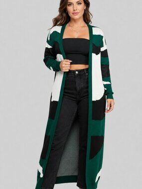 Camo Open Front Longline Cardigan | One Size S-L